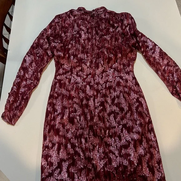 Jonathan Simkhai Metallic Vine Jacquard Mock Neck Dress - Picture 15 of 16